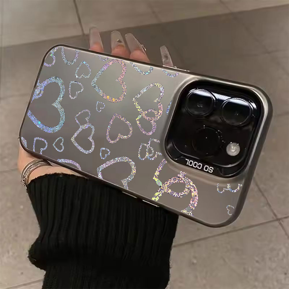 Matte Pc Case - Coque colorée à imprimé cœur pour